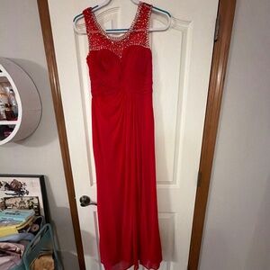 Red formal party dress